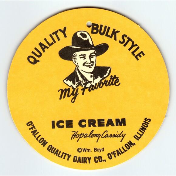 Hopalong Cassidy Ice Cream Hanger Mobile 1950s 2 Sided Cowboy Western Vintage - Picture 1 of 2